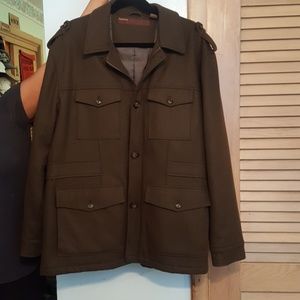 Perry Ellis Olive Peacoat